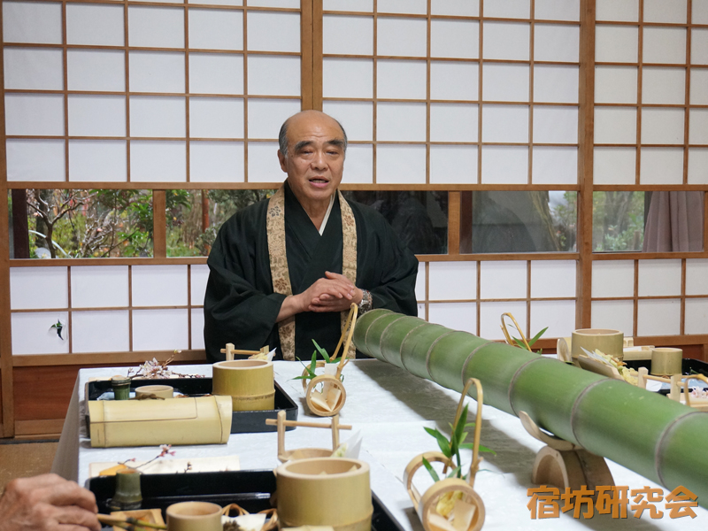 竹寺の住職と精進料理